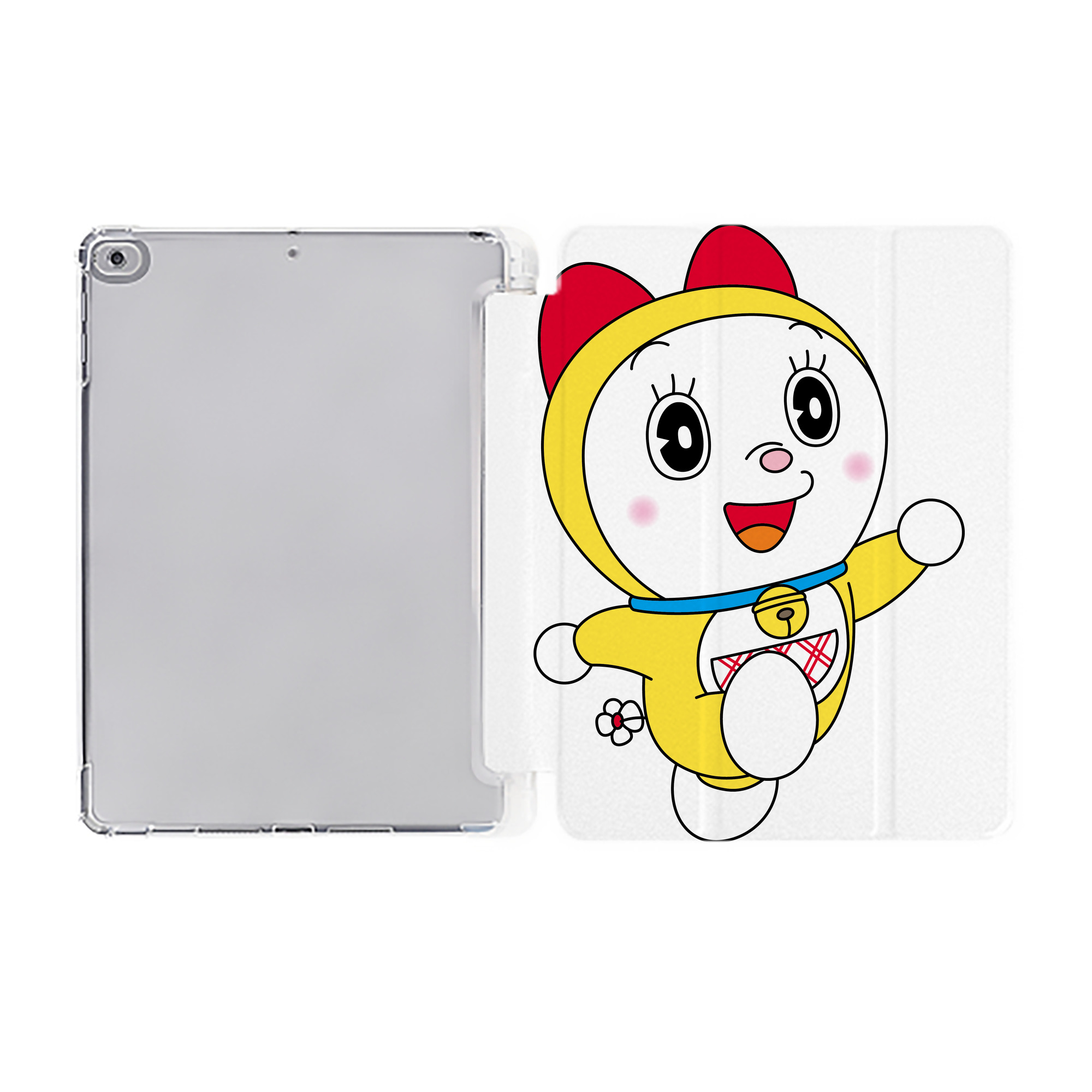 （画像用） ドラえもん ドラミ Doraemon Dorami IPad ケース ペン収納付き 三つ折りスタンド PUレザー×シリコン 対応機種9.5/10.5/10.9インチ